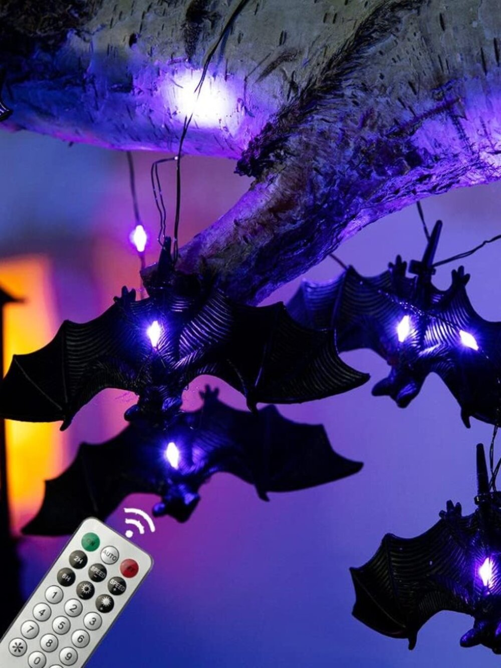 Halloween Lights String 30 LEDs Bat Fairy Lights with Remote